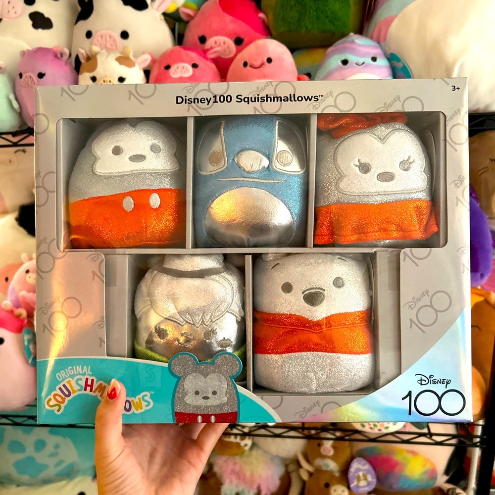 2023 Disney 100th anniversary 5in squishmallow set NWT Pooh Mickey Minnie stitch - Picture 1 of 4